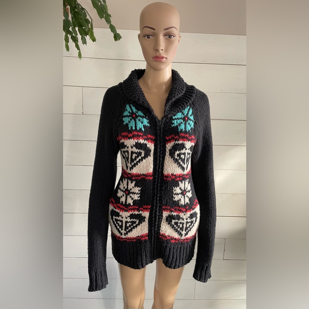 Roxy knitted zip up sweater with pockets
